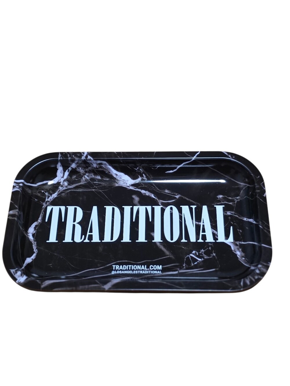 Traditonal NWOT Black & White Graphic Logo Metal Tray